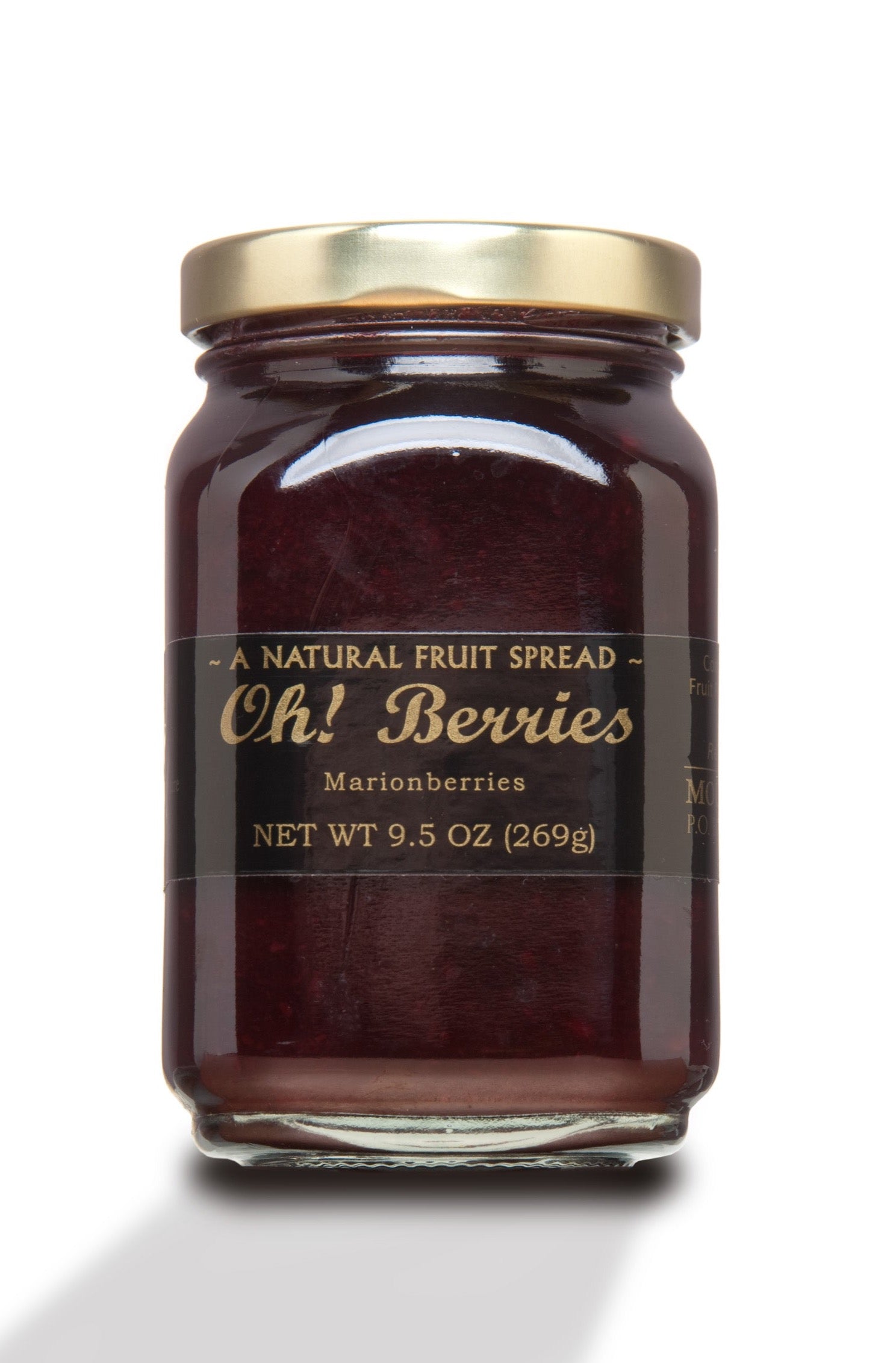 Mountain Fruit Company Oh! Berries - 4- 12 Jars Free Shipping! Pacific Marionberry (variety of blackberry) Fruit Spread/Jam